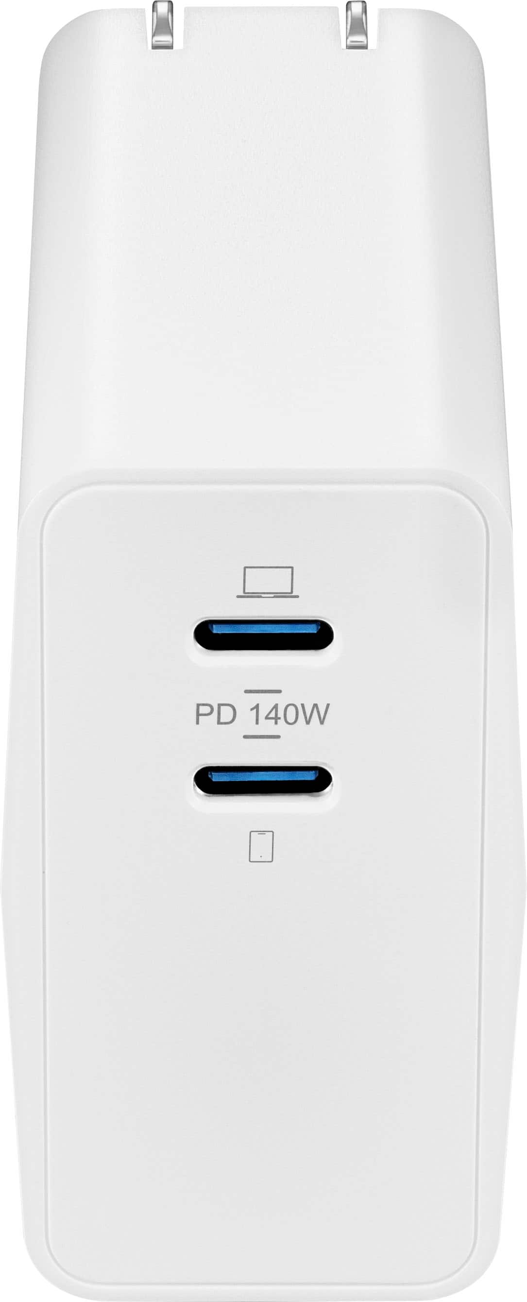 Alt View 17. Insignia™ - Insignia™ - 140W 2-Port USB-C GaN Wall Charger for Surface Pro (latest model), MacBook Pro, iPad & other USB-C Devices - White.