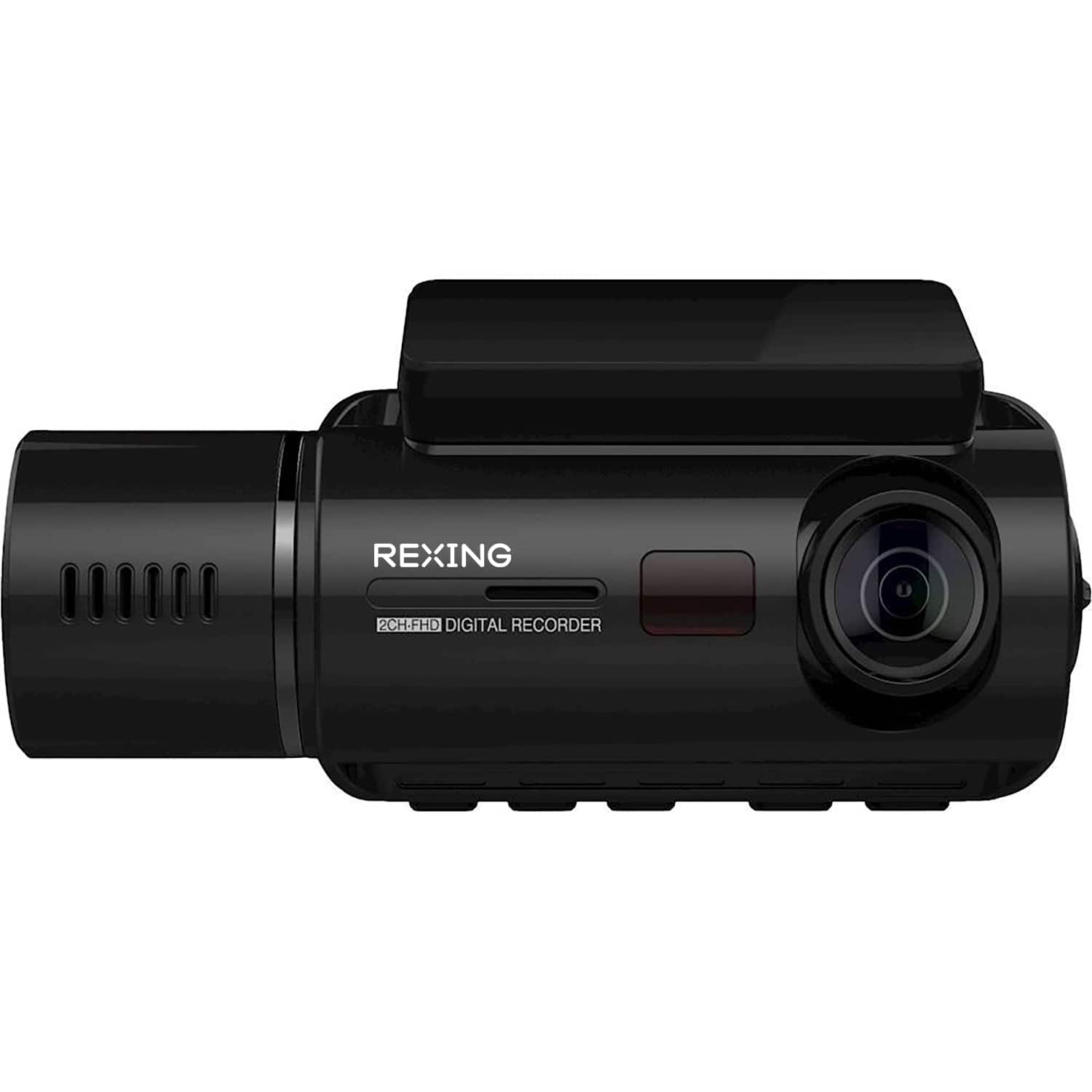 Alt View Zoom 15. Rexing - V3 Plus Front and Cabin Dash Cam with Built-in GPS Wi-Fi Connect - Black.