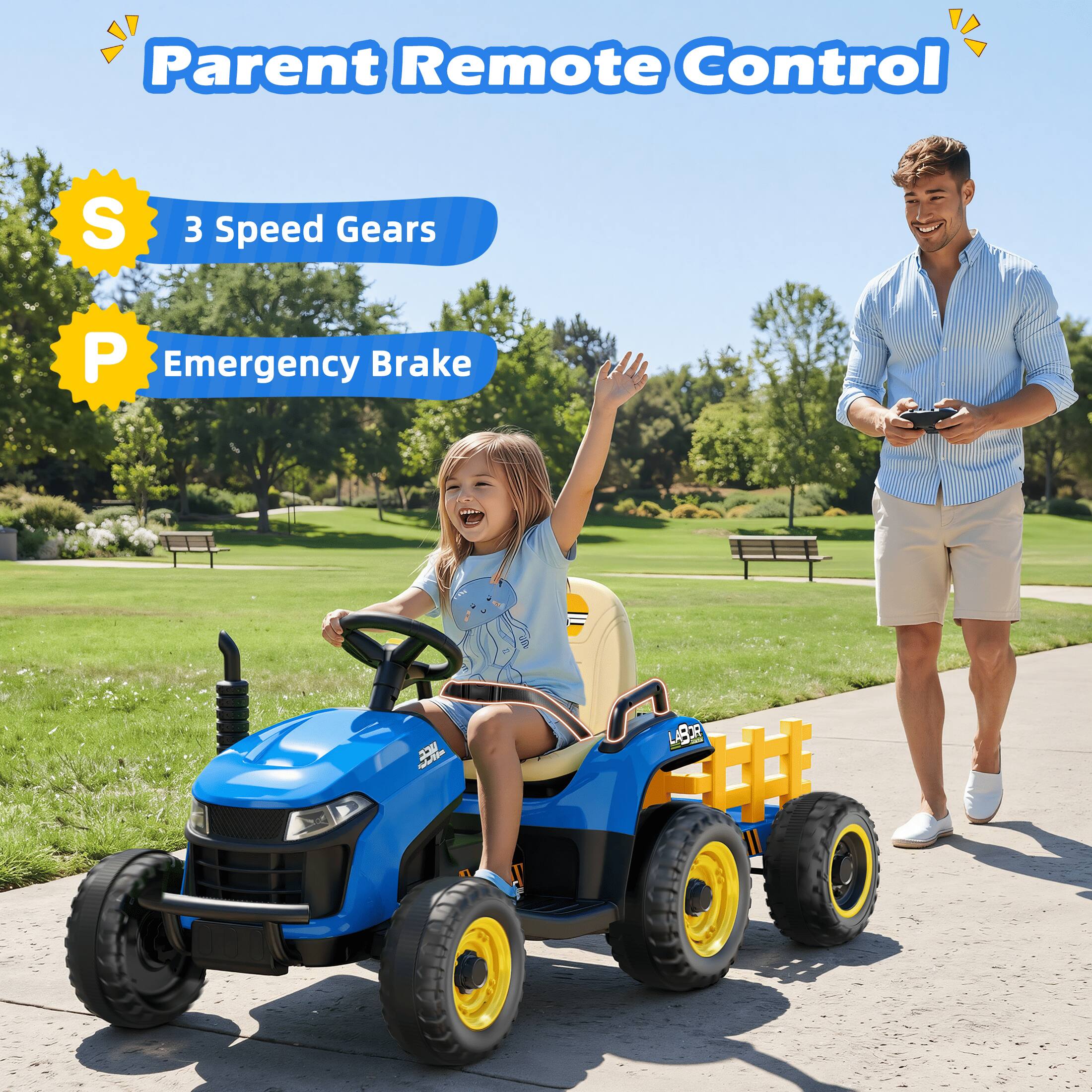 Parent Remote Control

S
3 Speed Gears

P
Emergency Brake