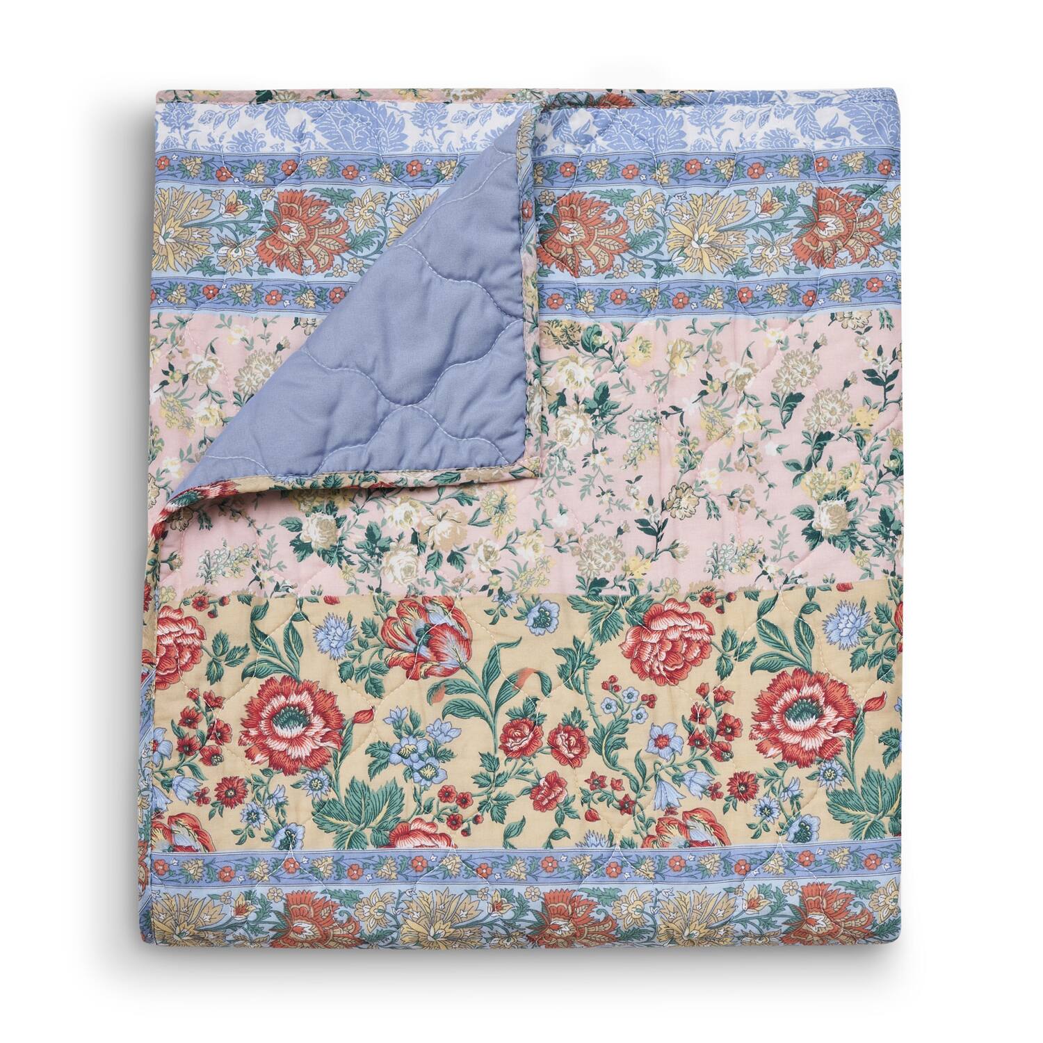 Left. Greenland Home Fashions - Greenland Home Fashion Kressida 100% Cotton Reversible Accessory Throw Blanket 50" x 60" Blue - Blue.