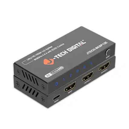 JTECH DIGITAL
JTECH-8KSP12E
Ultra HD HDMI 1x2 Splitter
8K60Hz 4:4:4 with EDID Control
8K ULTRAHD
INPUT
OUTPUT 1
OUTPUT 2
DC 5V