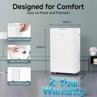 Designed for Comfort  
Easy to Move and Maintain  

14.8 in  
Built-In Carry Handle  
23.8 in  
Easy Lift & Pour  
Visual Water Level  
2-Year Warranty