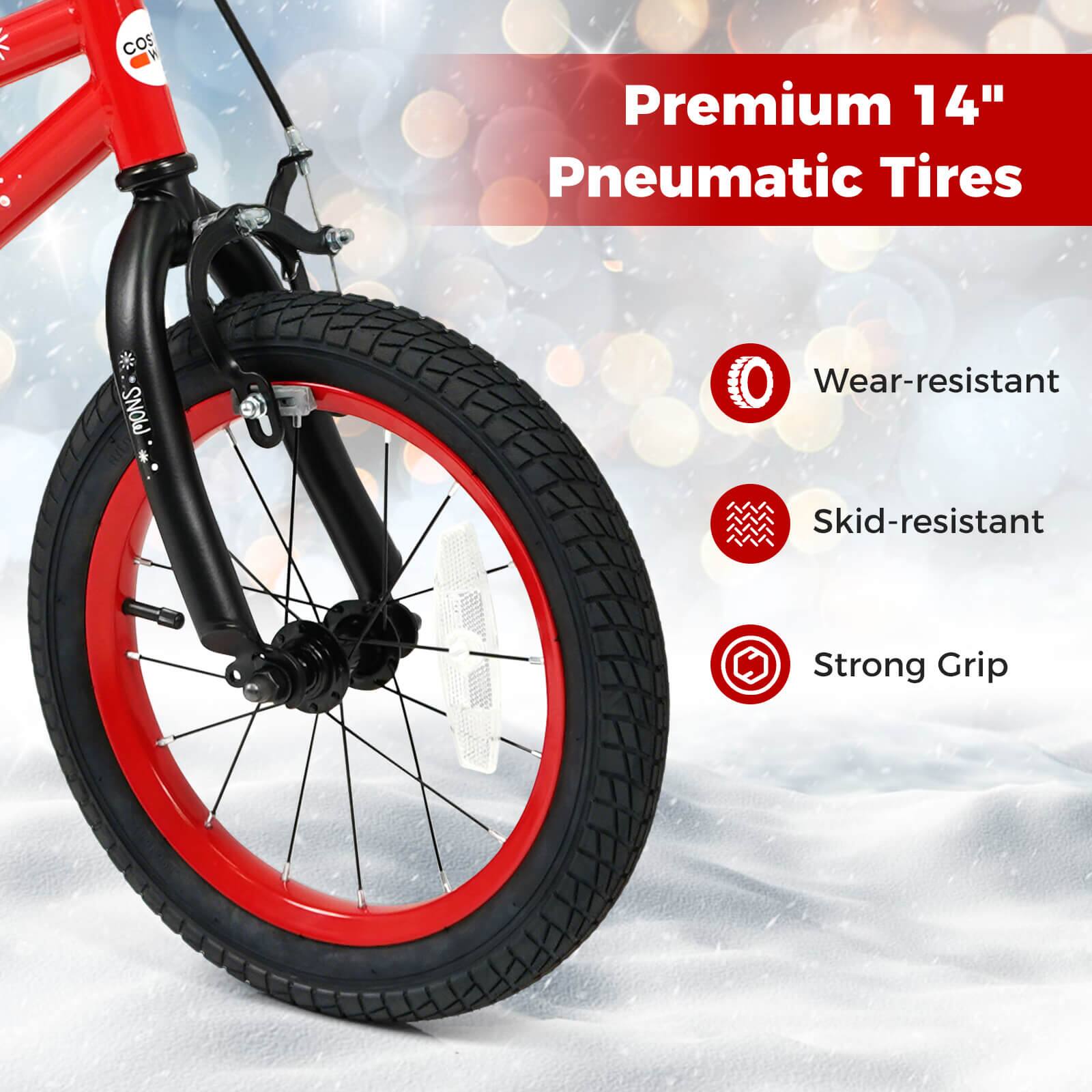 Premium 14" Pneumatic Tires

- Wear-resistant
- Skid-resistant
- Strong Grip