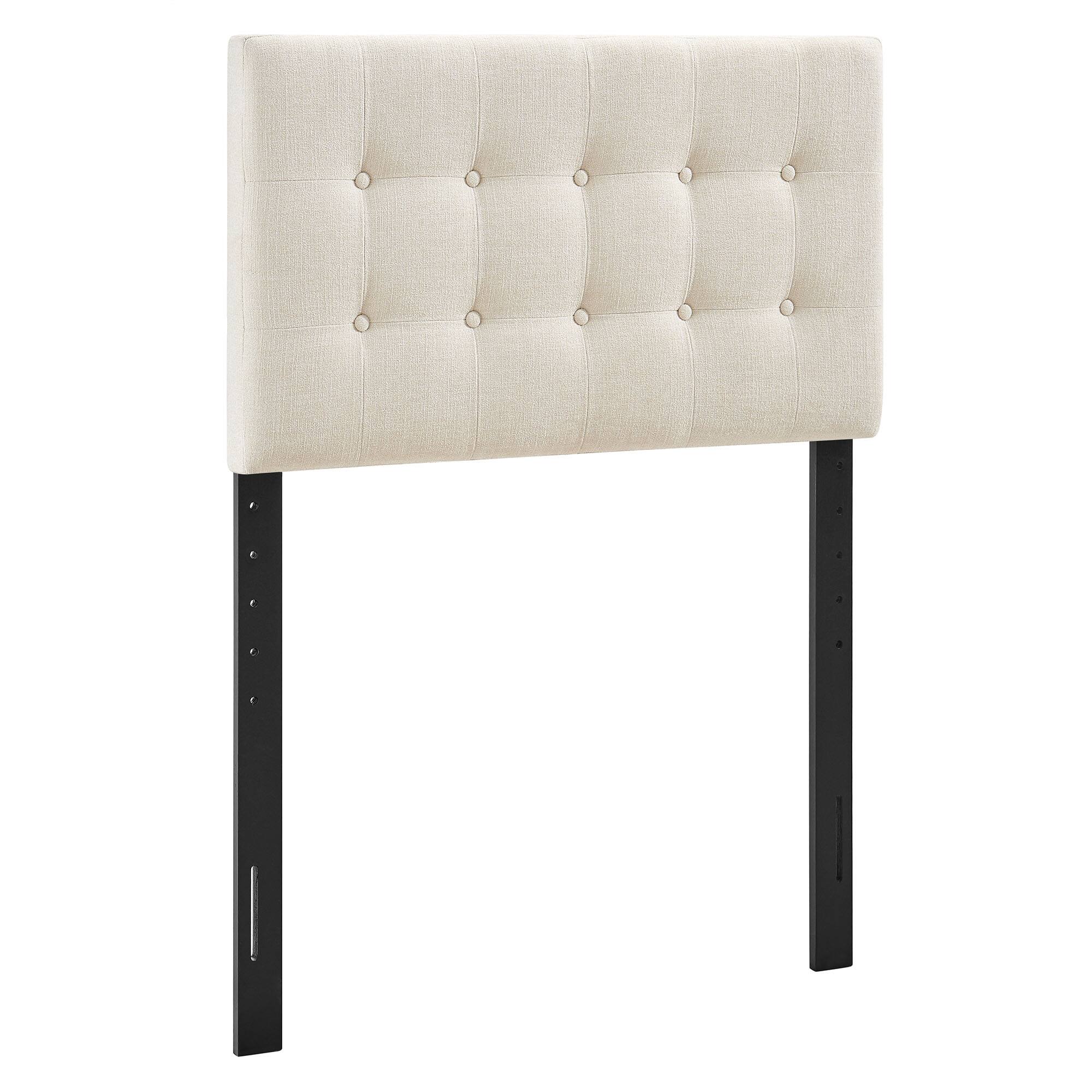 Angle. Modway - Emily Upholstered Fabric Headboard by Modway - Ecru.