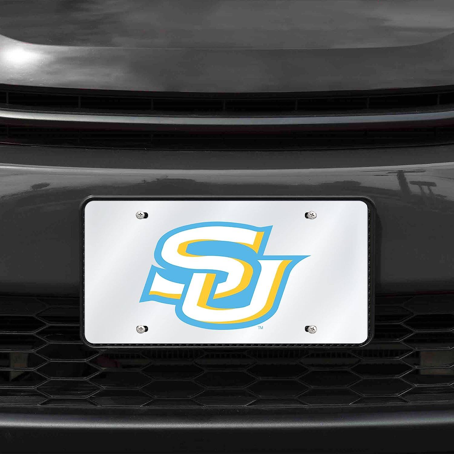 Alt View 1. Rico Industries - Southern University Jaguars Mirrored Laser Cut License Plate Laser Tag - Multi.