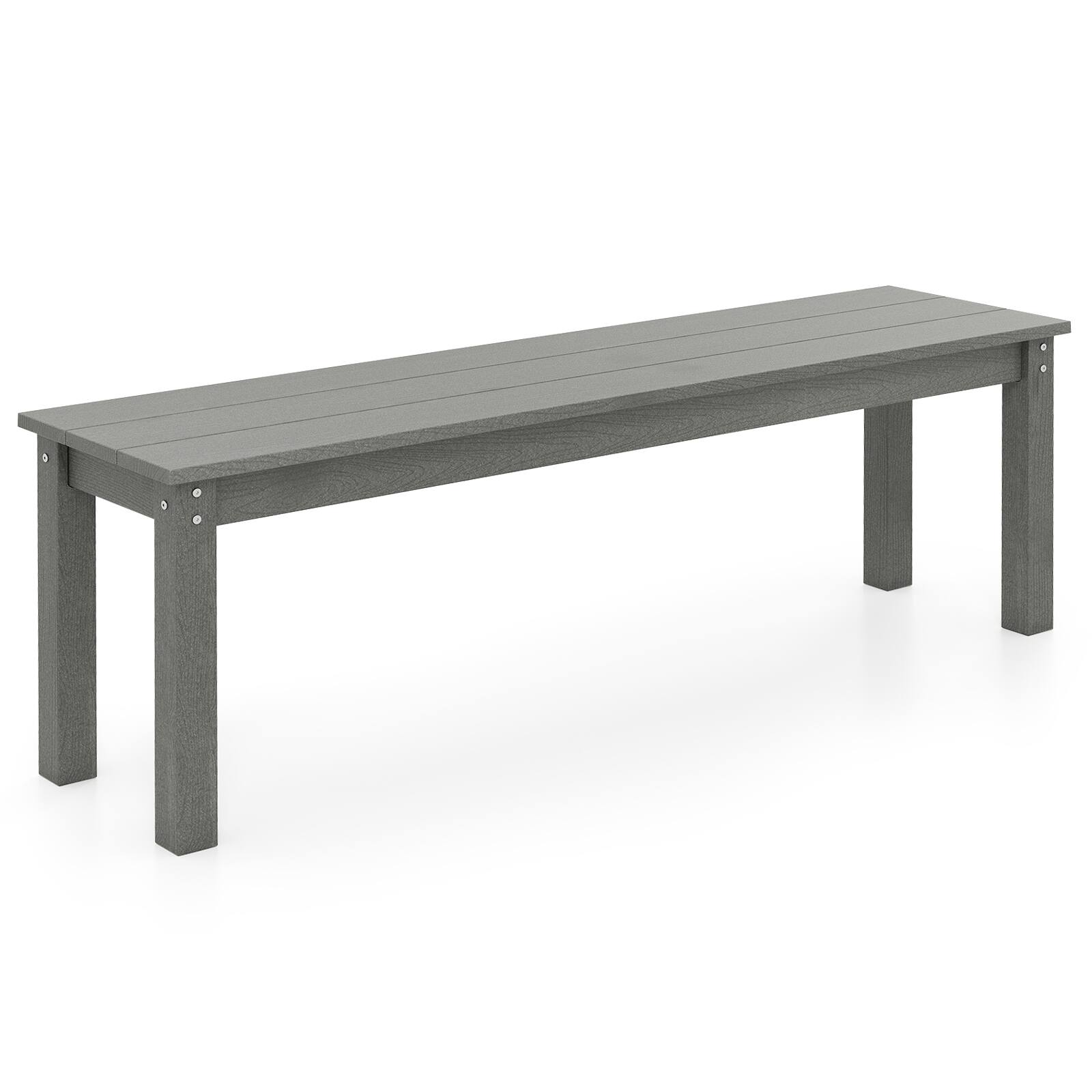 Alt View 7. Gymax - Gymax 55'' HDPE Outdoor Bench for 2-3 People Weatherproof Backless Patio Garden Bench Gray - Gray.