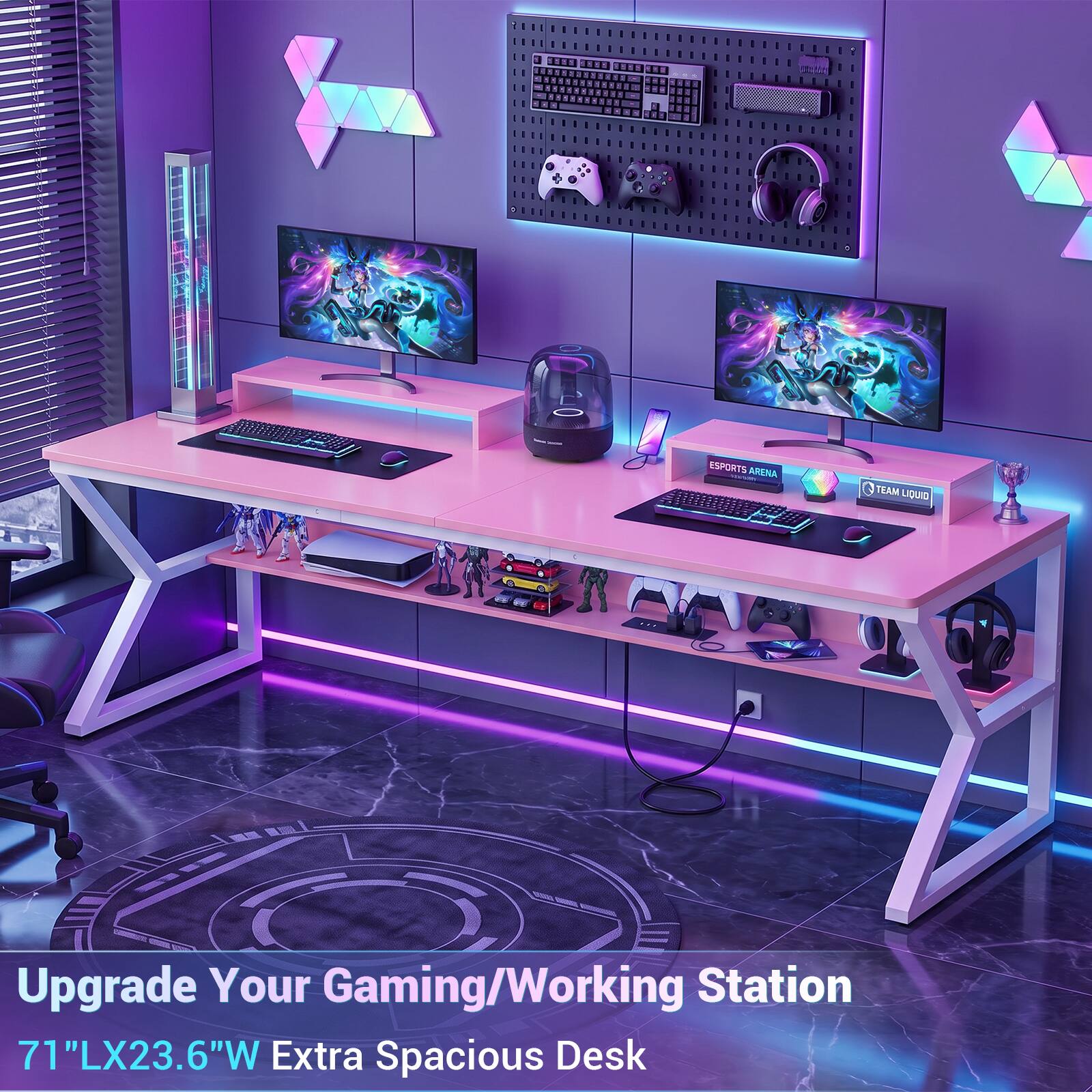 ESPORTS ARENA  
TEAM LIQUID  

Upgrade Your Gaming/Working Station  
71"LX23.6"W Extra Spacious Desk