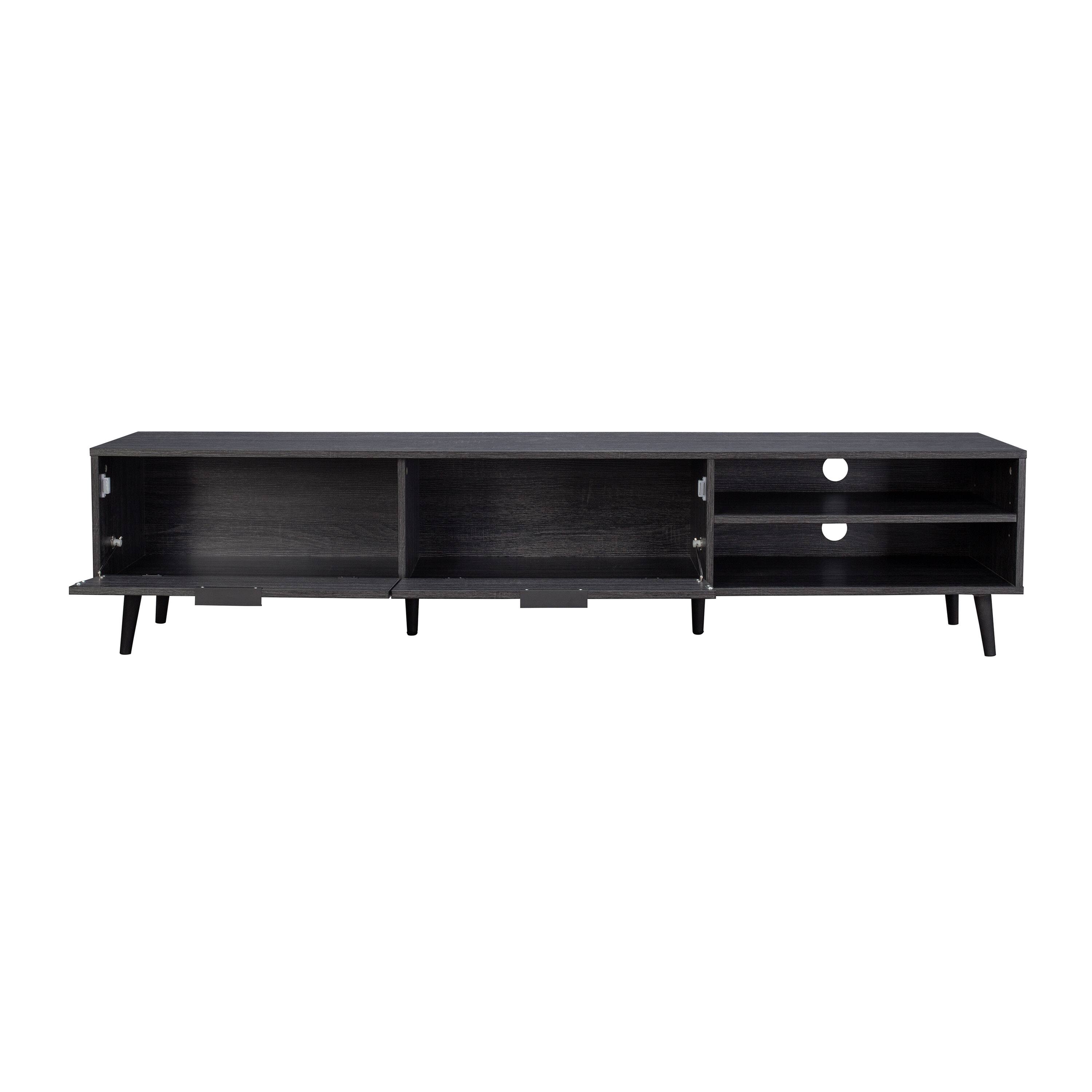 Left. CorLiving - Himari Collection TV Stand with Cabinets for Most TVs up to 85" - Distressed Charcoal Gray.