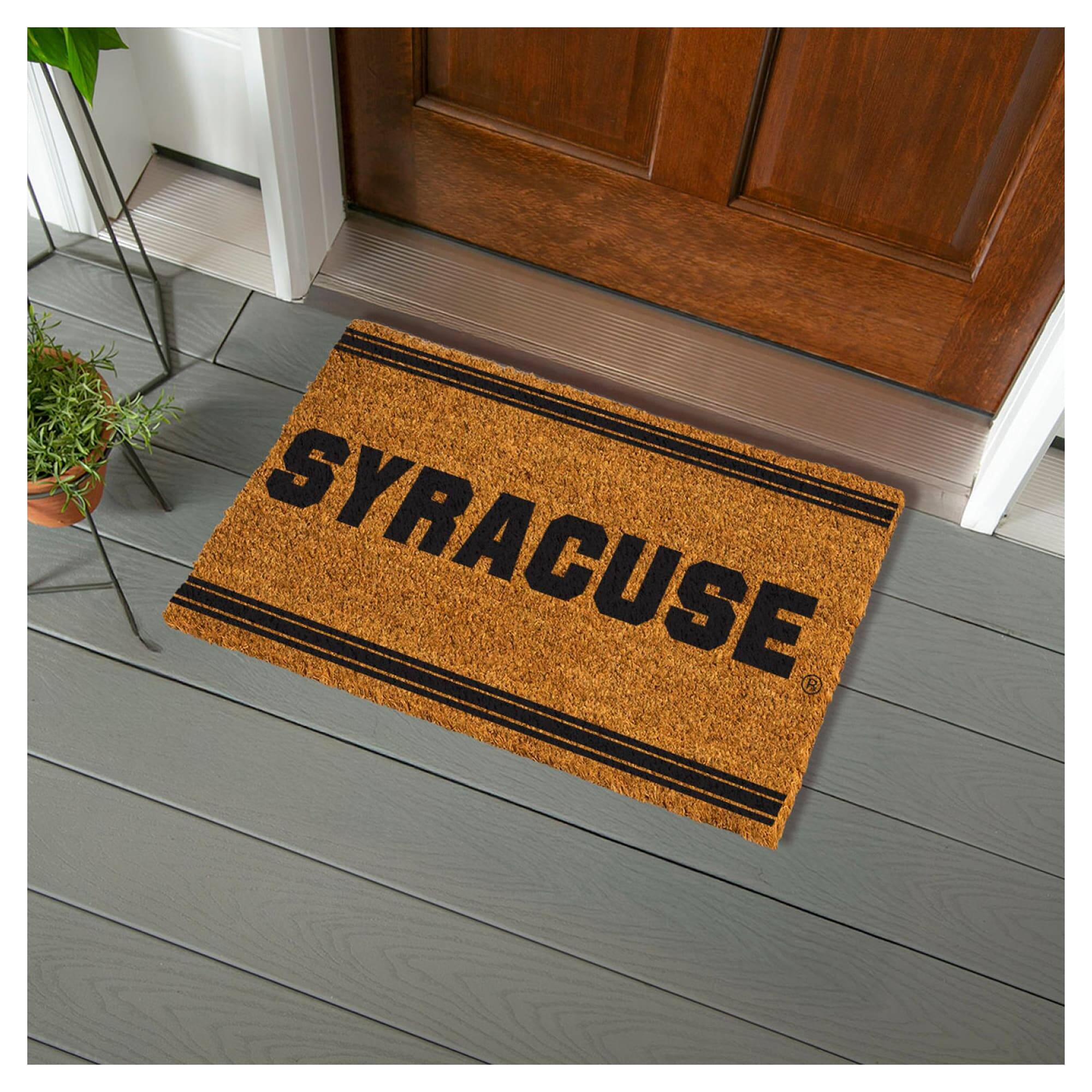 Alt View 1. Evergreen Enterprises - Syracuse Orange 28" x 16" Primary Logo Outdoor Coir Entryway Mat - Multicolor.