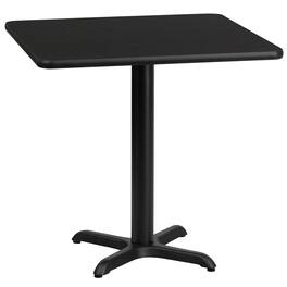 Emma + Oliver - 30" Square Laminate Table Top with 22"x22" Table Height Base - Black