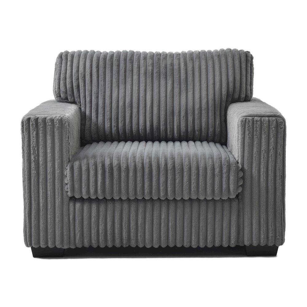 Left. Glory Furniture - Teddy Chair - Gray.