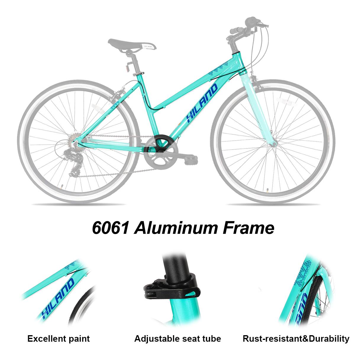 6061 Aluminum Frame

- Excellent paint
- Adjustable seat tube
- Rust-resistant & Durability