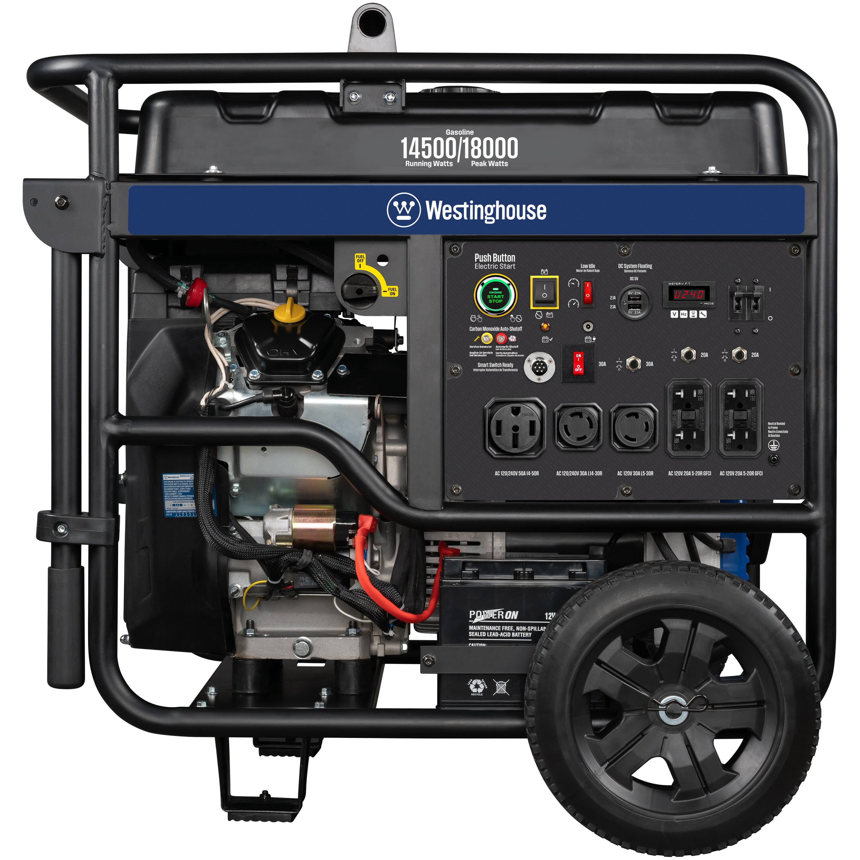 Gasoline 14500/18000 Running Watts/ Peak Watts Westinghouse Push Button Electric Generator