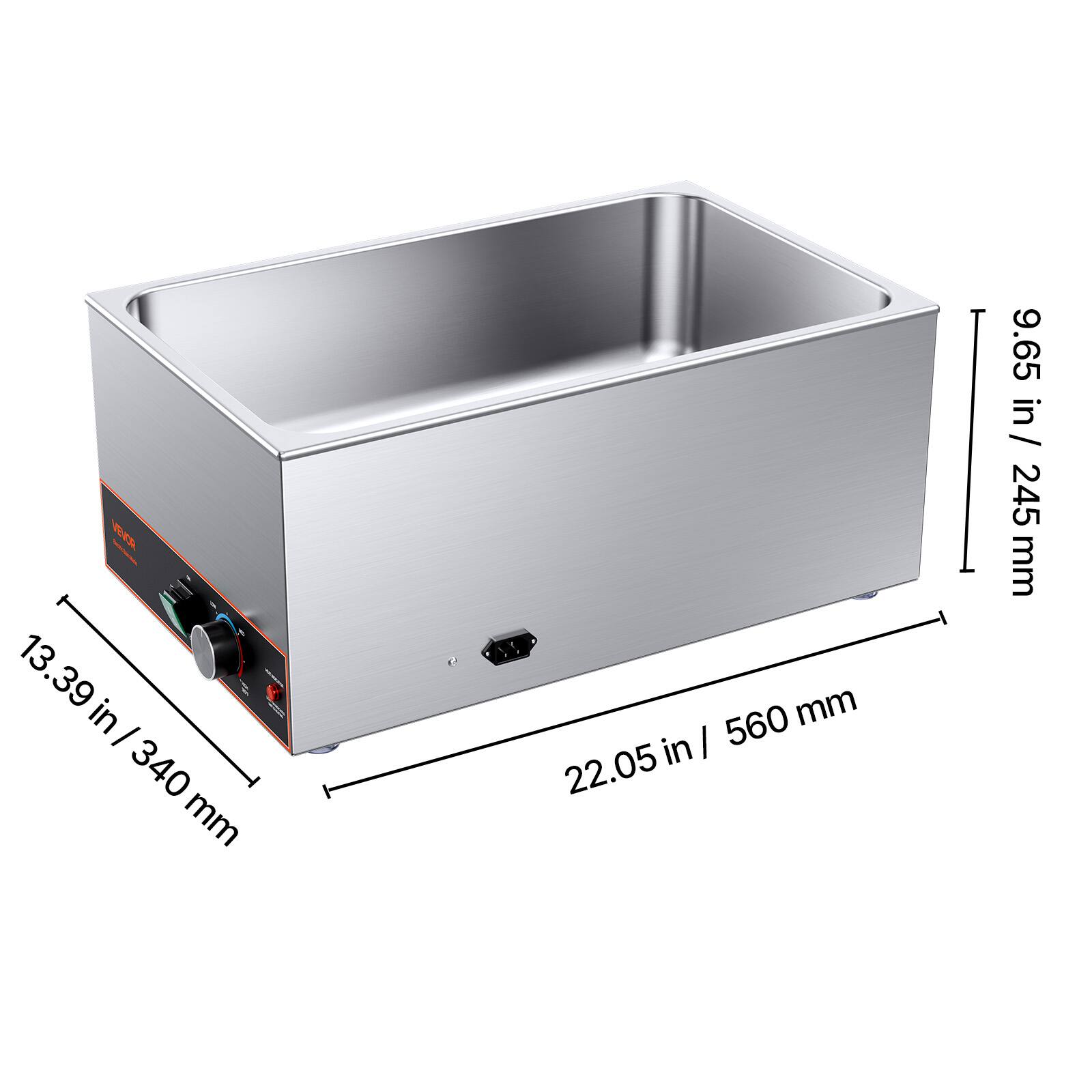13.39 in / 340 mm  
560 mm in / 22.05  
9.65 in / 245 mm