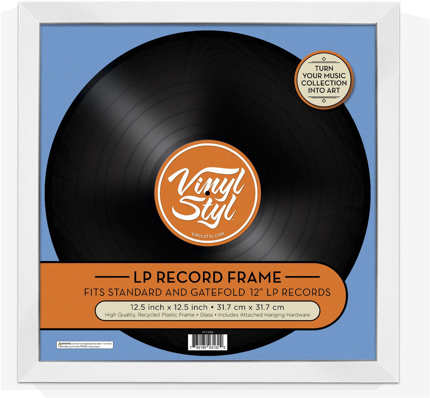 PopMarket - Vinyl Styl® VS-F-02 12 Inch Vinyl Record Display Frame - Wall Hanging - VINYL ACCESSORIES - White price history on PriceWatchPro