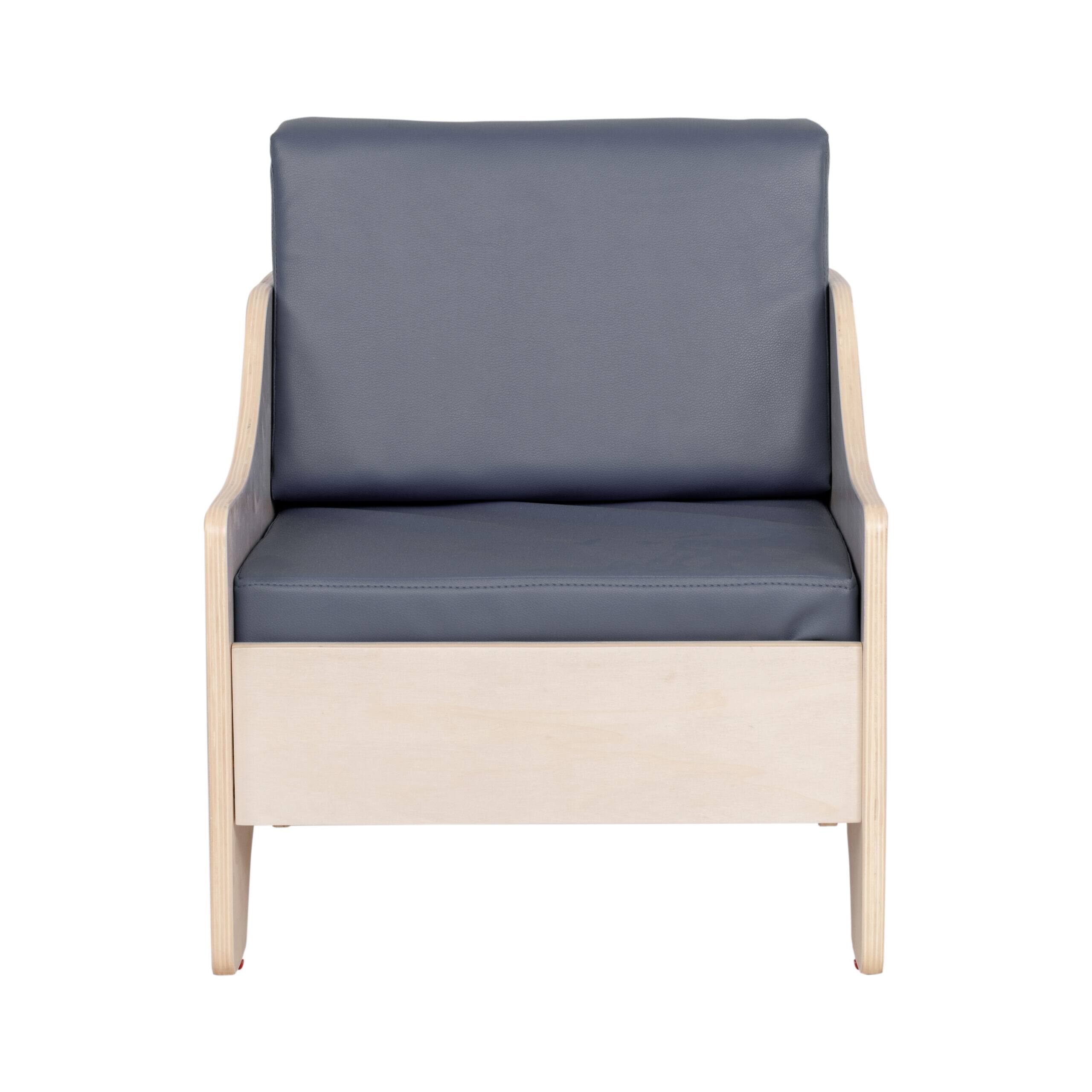 Angle. Children's Factory - Everyday Lounge Chair - Gray Cushions - Assembled - Gray.