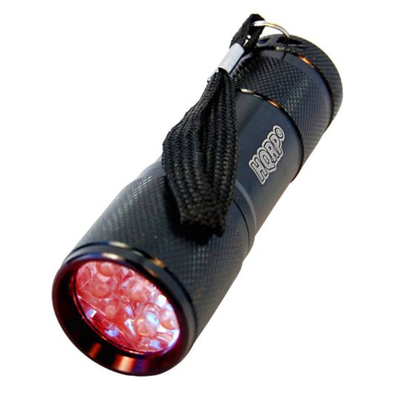 Front. HQRP - Pocket Red Light Flashlight 9 LED Night Observation Torch, Weather Resistant, 3 AAA Battery.