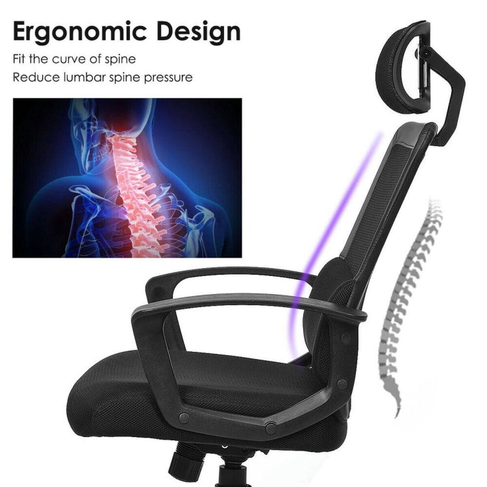 Ergonomic Design  
Fit the curve of spine  
Reduce lumbar spine pressure