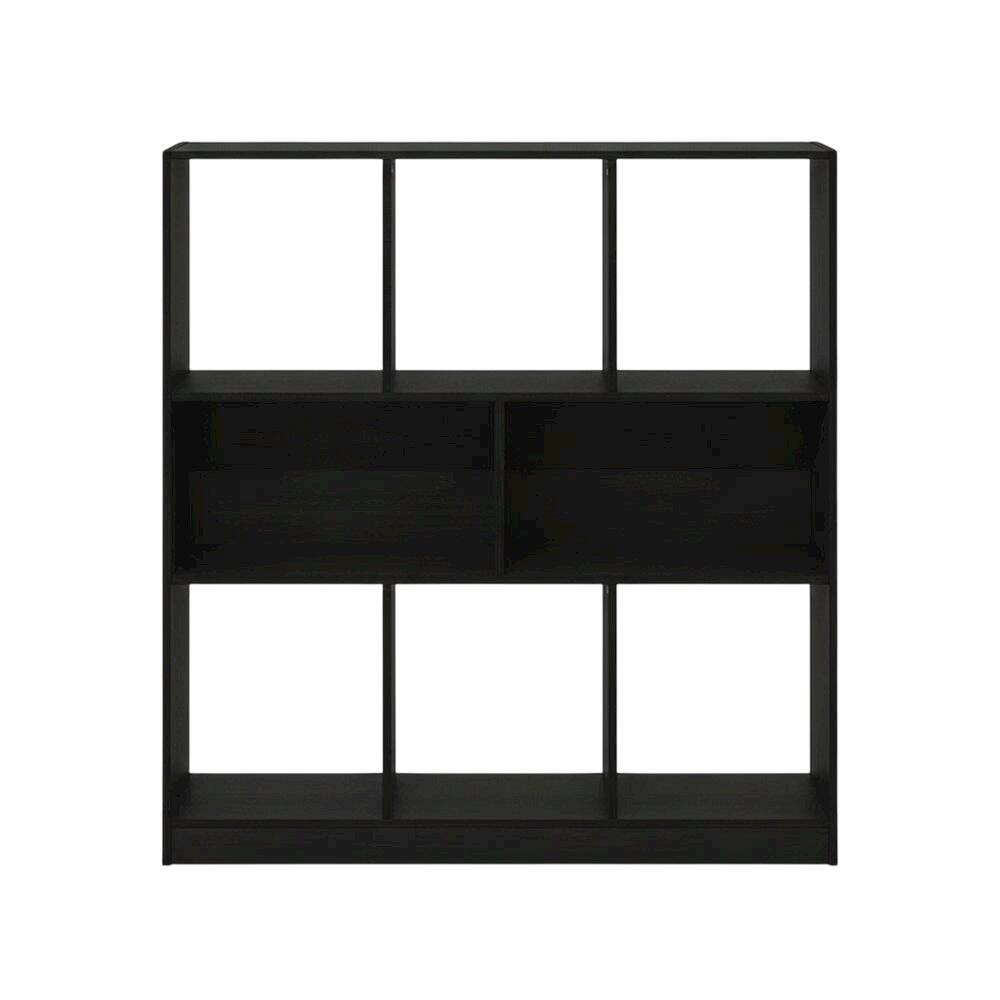 Back. FurniFact - Engineered Wood bookcase with simple design for versatile storage - Espresso.