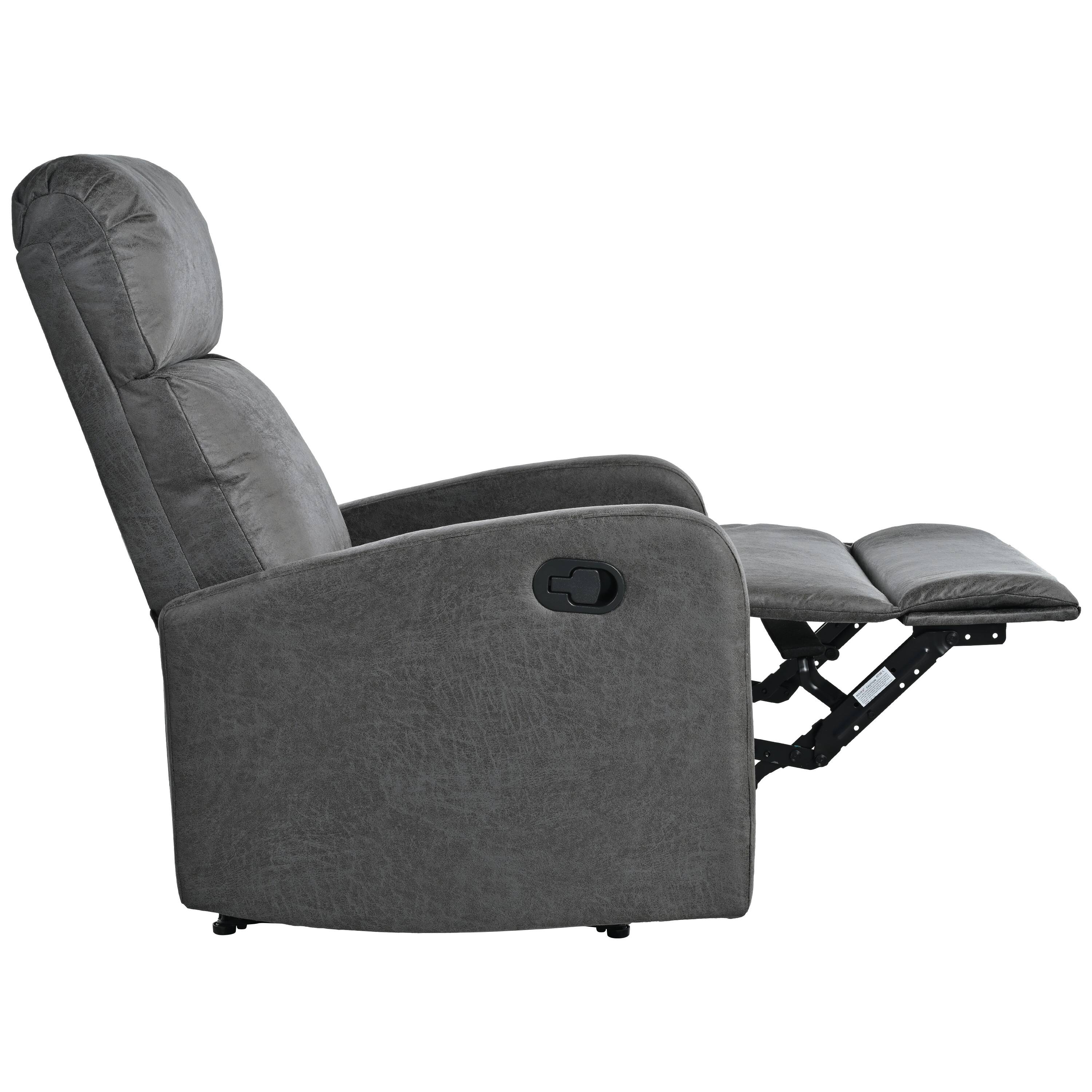 Alt View 9. APRILSOUL - Modern Recliner Manual Home Theater Chair Adjustable Backrest Slate Grey - Gray.