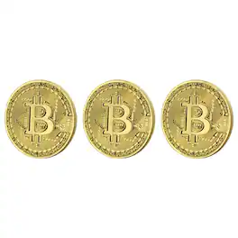 Toynk - Bitcoin Gold Plated 3 Piece Replica Set – Collector’s Premium Quality Prop Money