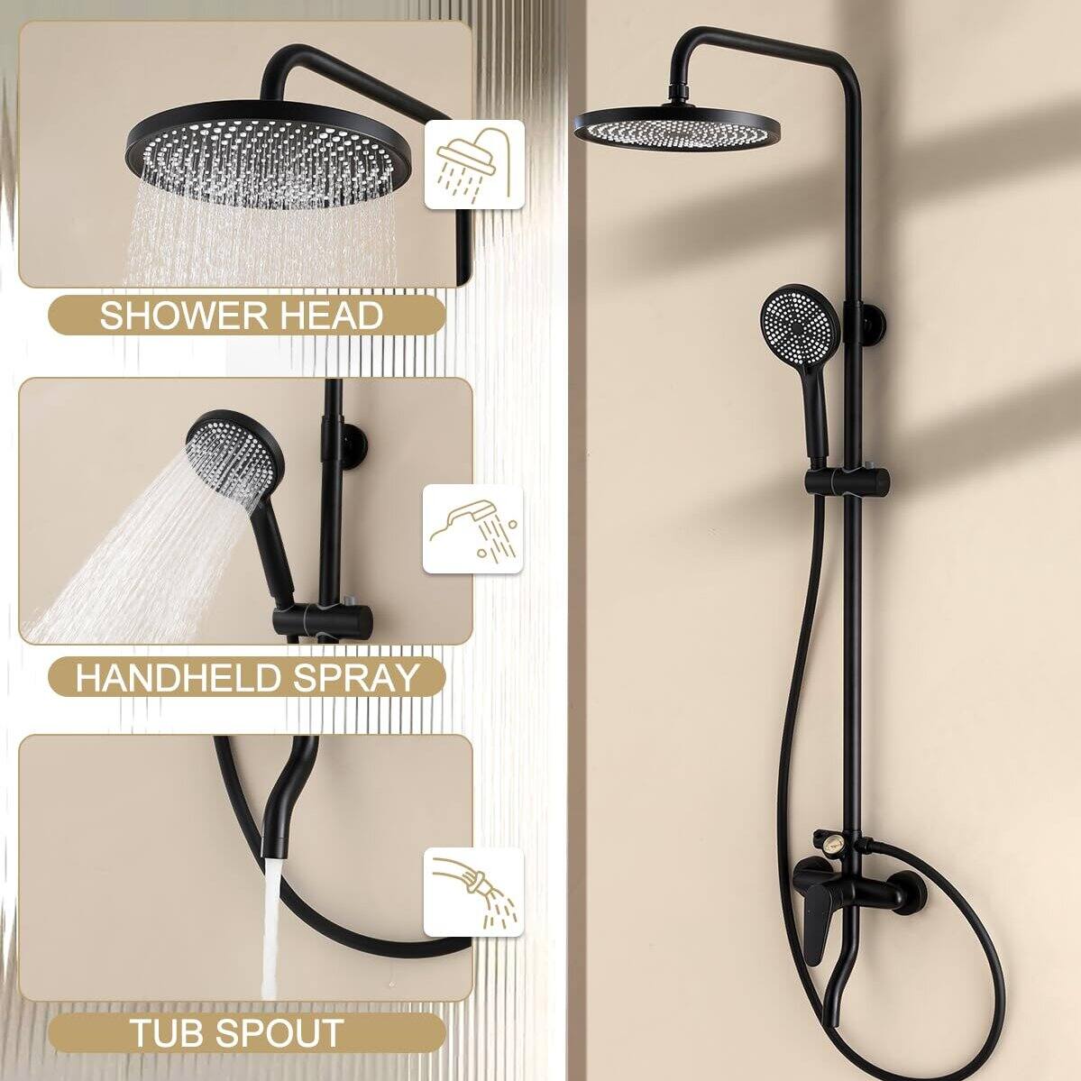 SHOWER HEAD  
HANDHELD SPRAY  
TUB SPOUT