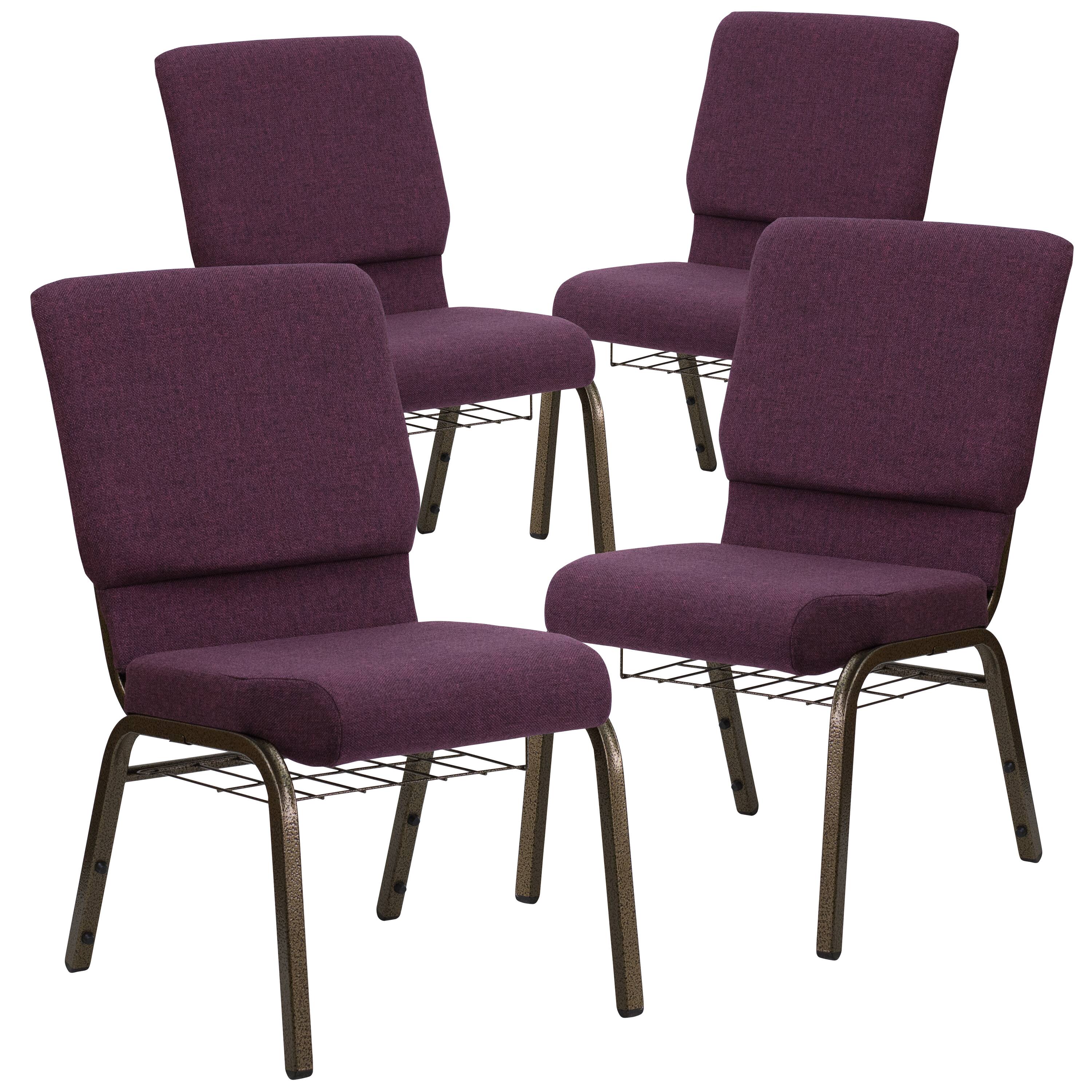 Plum Fabric/Gold Vein Frame
