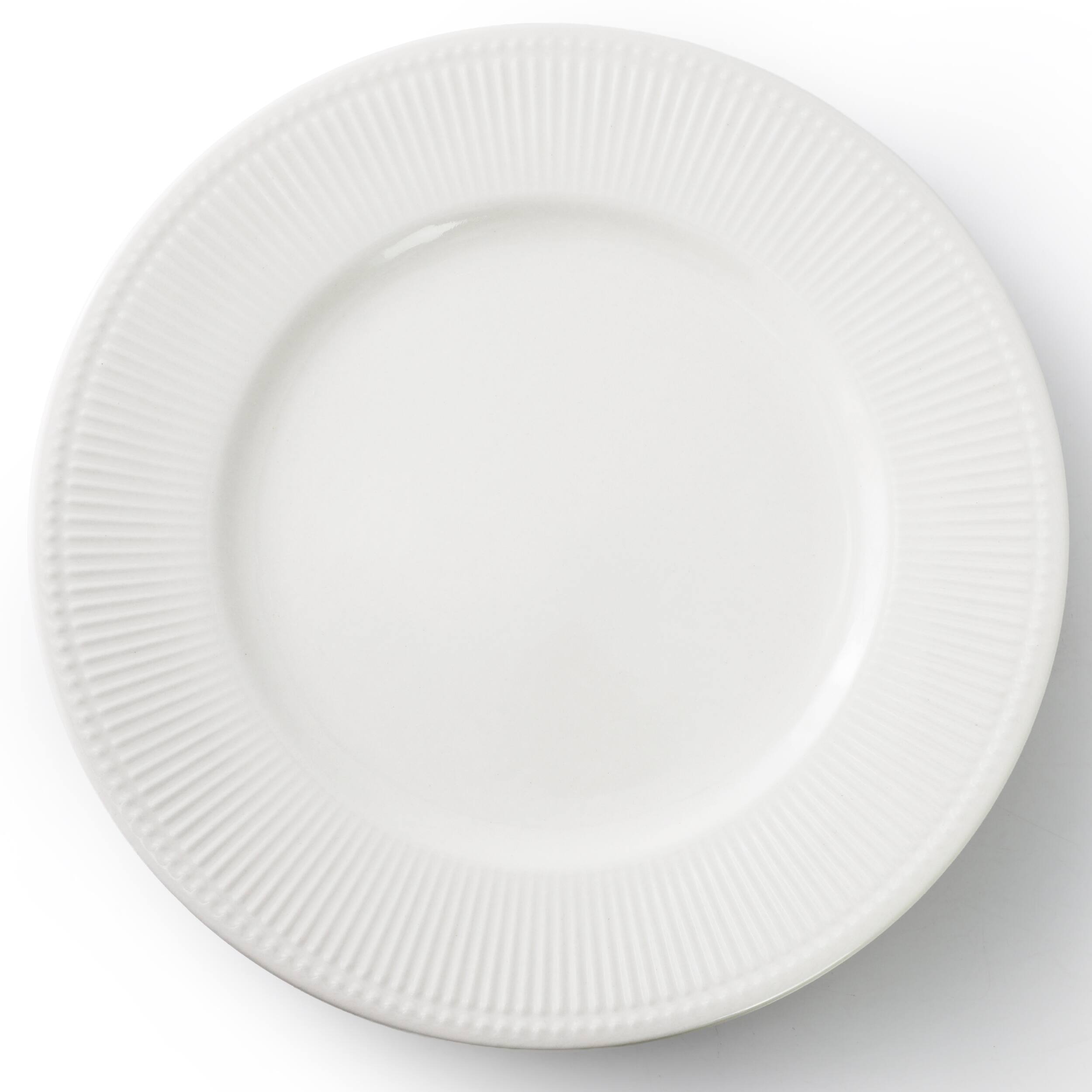 Left. Elama - Elama Gretel 6 Piece Round Stoneware Dinner Plate Set in White - White.