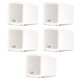 Acoustic Audio by Goldwood - AA321W Mountable Indoor Speakers Bookshelf 5 Piece Set AA321W-5S - White