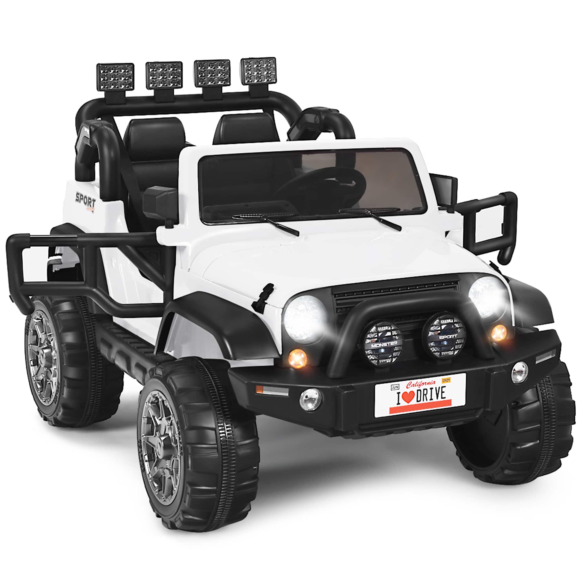 Gymax - 12V Electric Kids Ride On Car w/ Remote Control Storage Box Music - White