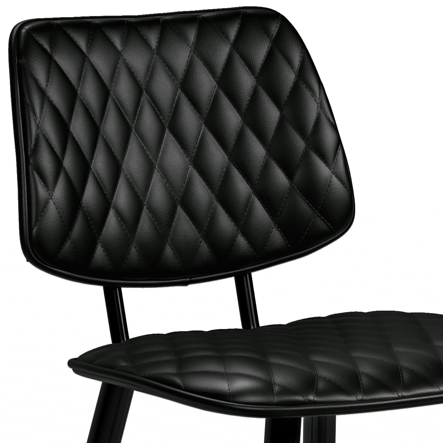 Alt View 6. Simpli Home - Raya Contemporary 16 inch Counter Height Stool (Set of 2) in Black Vegan Faux Leather - Black.