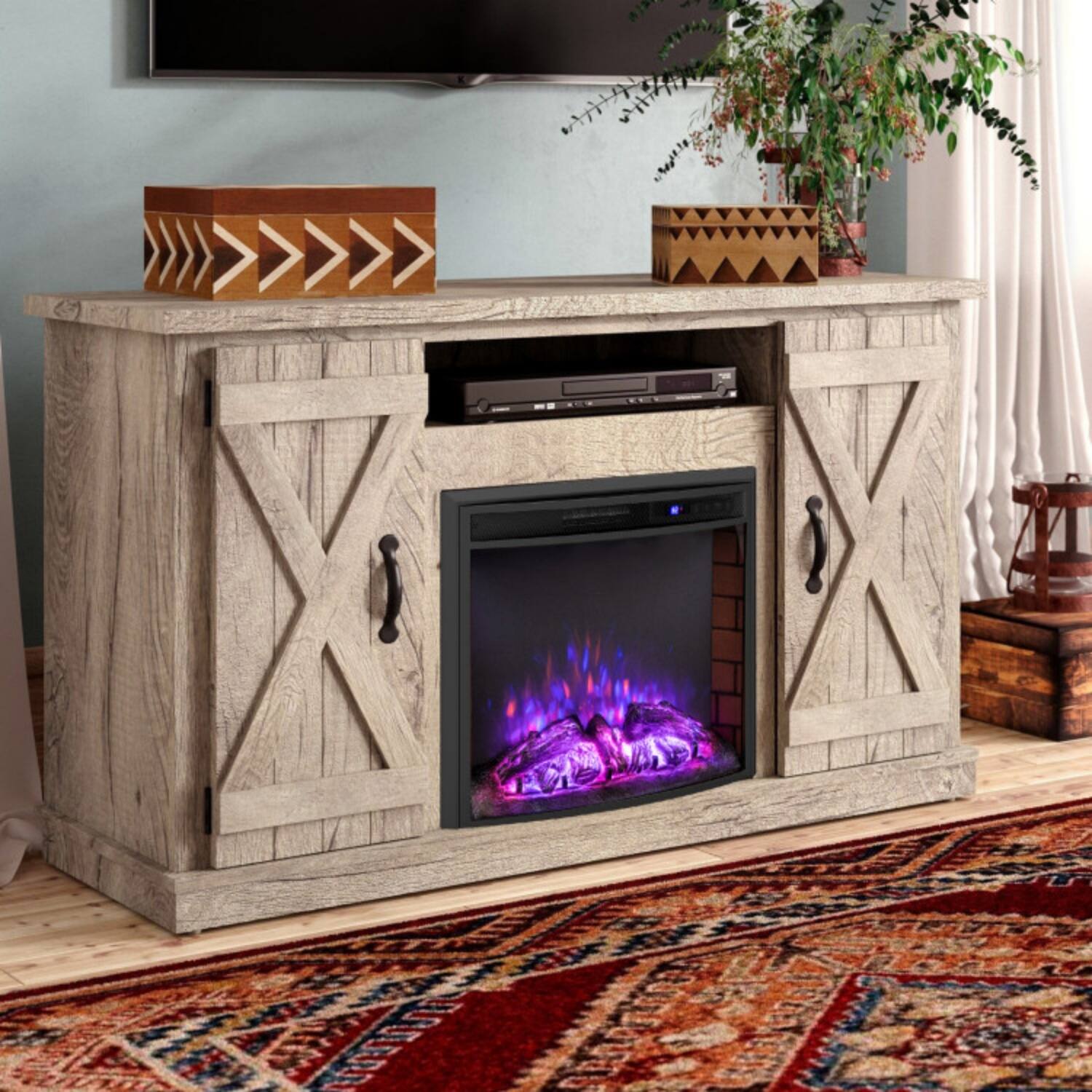 Angle. LUCKY ONE - 26 Inch Curved Recessed Electric Fireplace Insert with 5000 BTU - Black.
