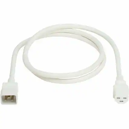 Front. Tripp Lite - Eaton Tripp Lite Series Power Cord, C20 to C21 - Heavy-Duty, 20A, 250V, 12 AWG, 6 ft. (1.8 m), White - For Network - White.