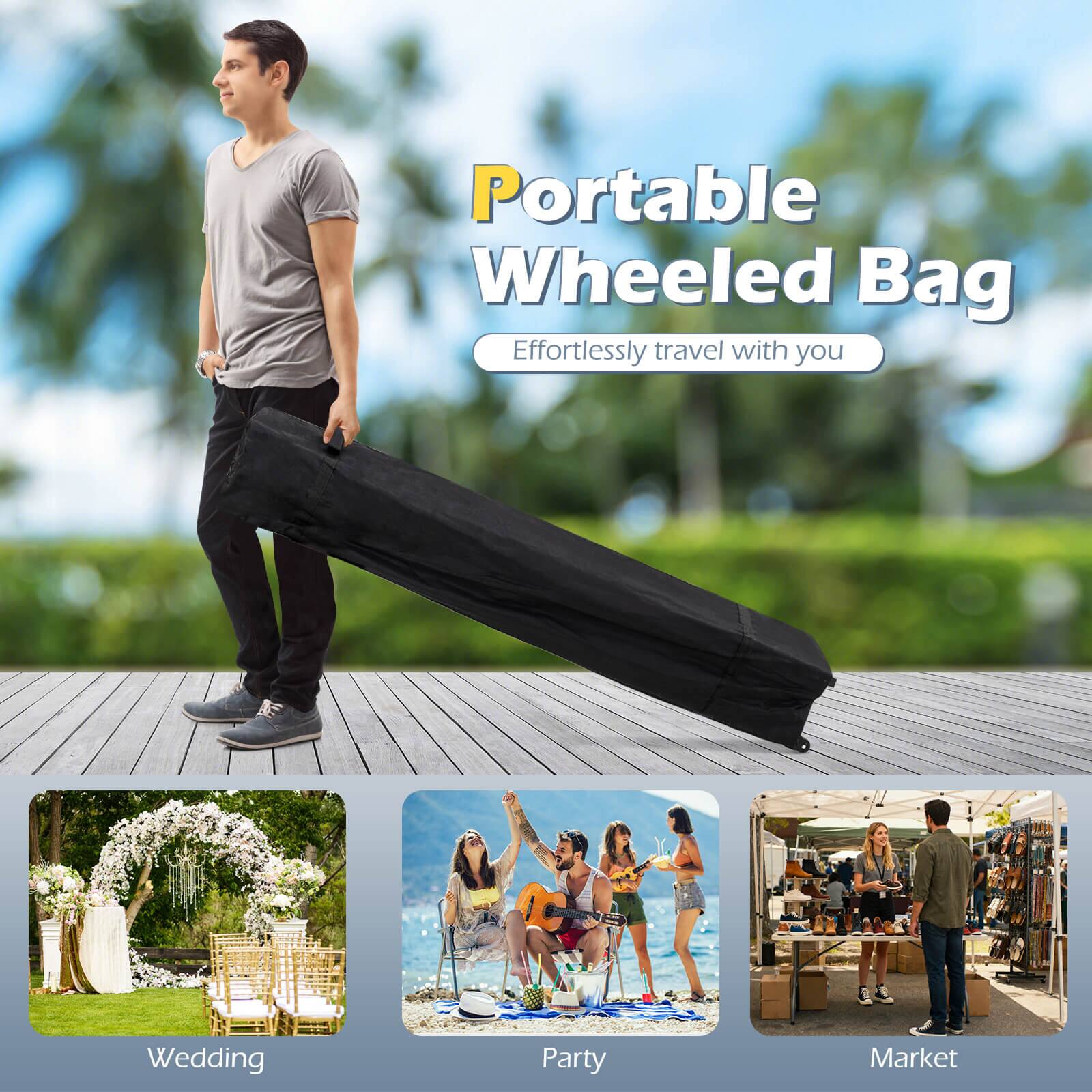 Portable Wheeled Bag  
Effortlessly travel with you  

Wedding  
Party  
Market