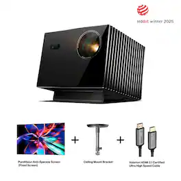 Valerion - VisionMaster Max 4K Laser Projector with 150" PureVision Anti-Speckle Screen (Fixed Frame)&Accessories