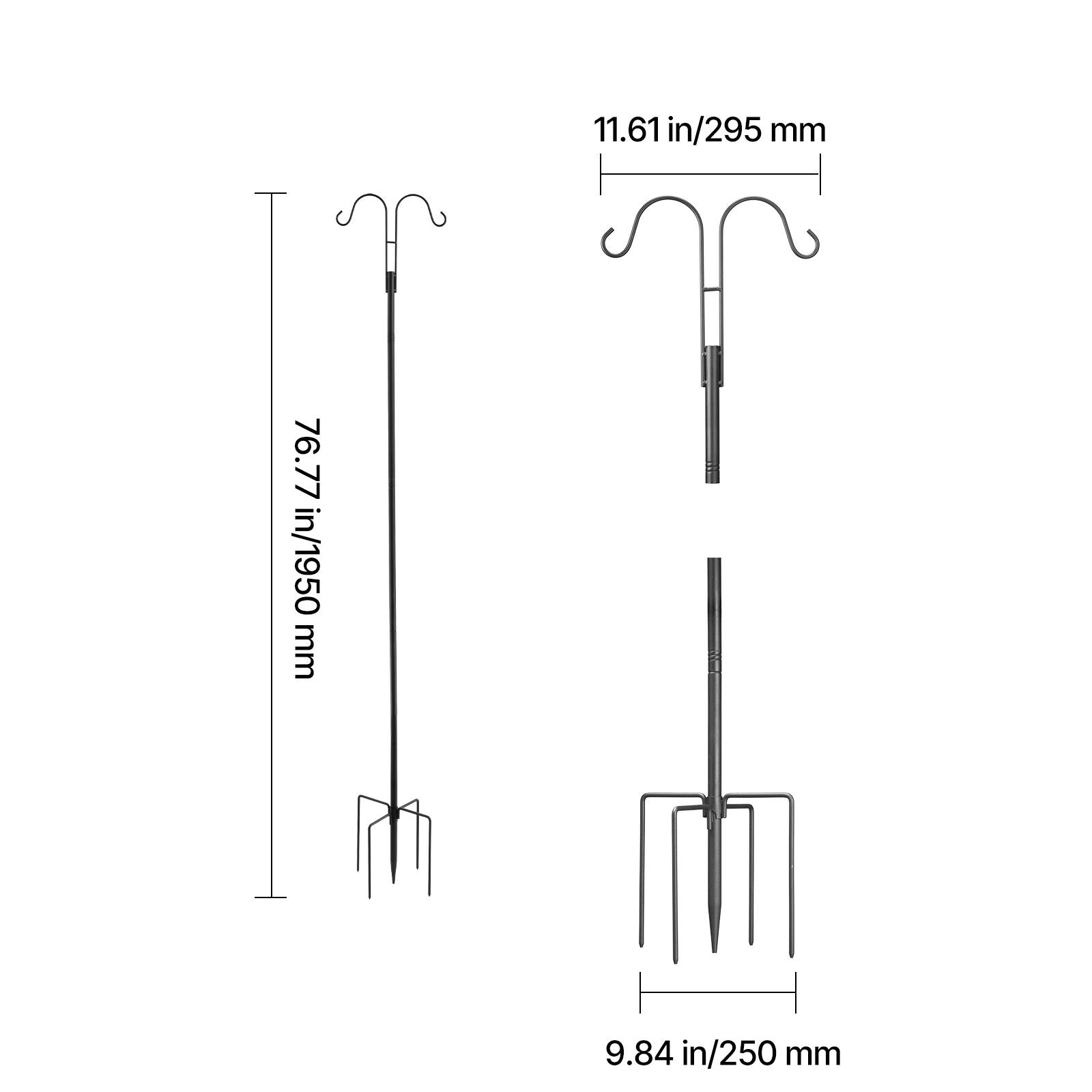 11.61 in/295 mm  
76.77 in/1950 mm  
9.84 in/250 mm