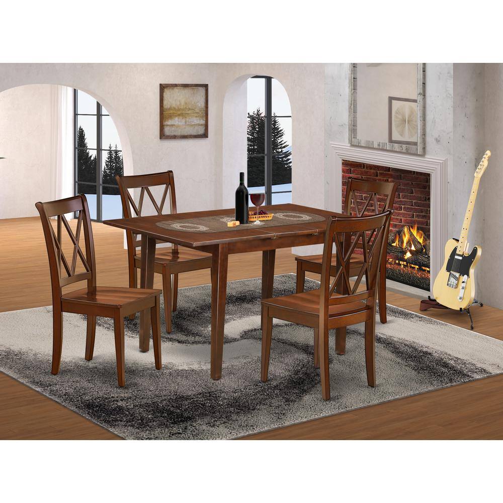Left. East West Furniture - Dining Room Set Mahogany - Brown.