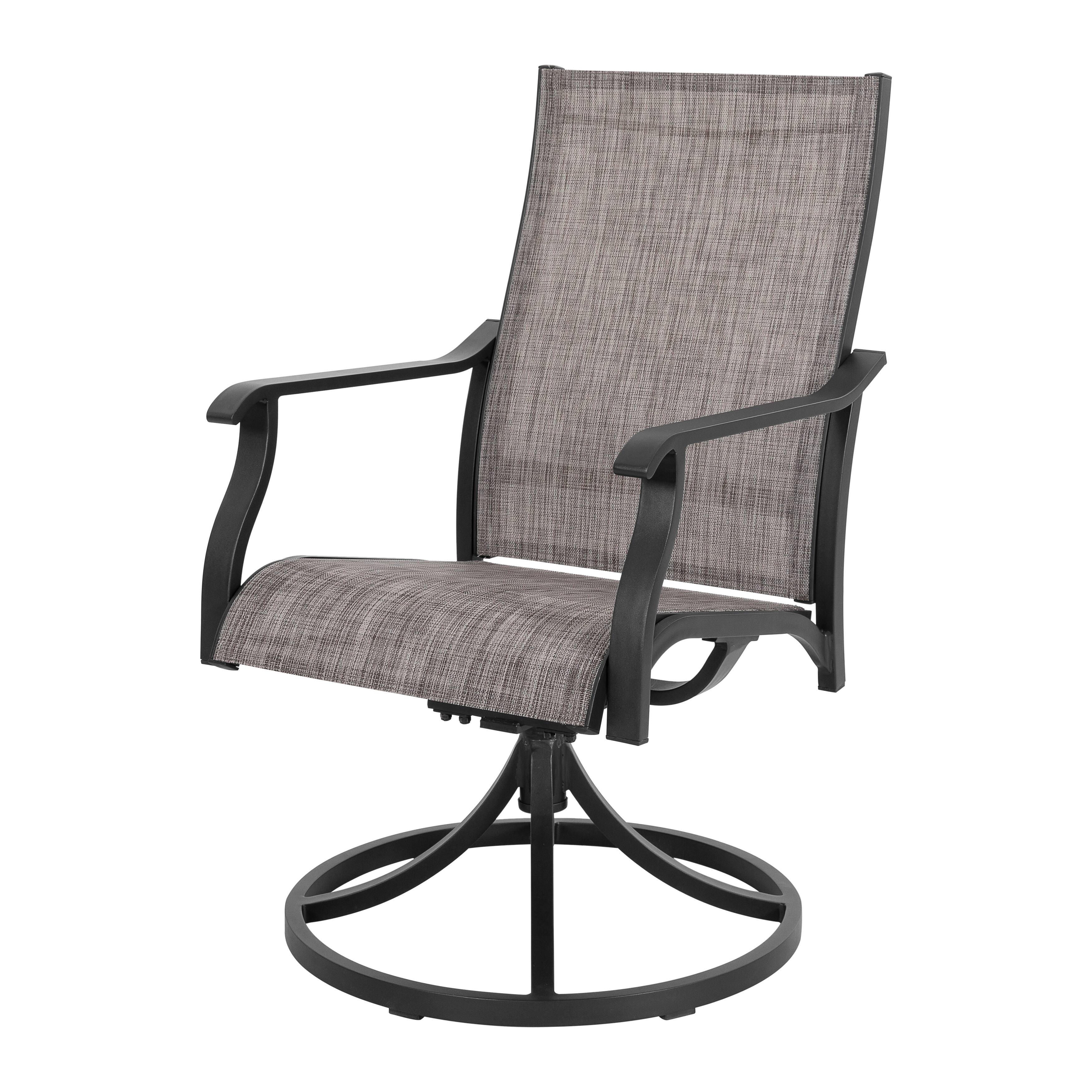 Alt View 7. Nuu Garden - Patio 2-Piece Swivel Dining Chairs, Breathable Textilene and Aluminum Frame - Brown and Black.