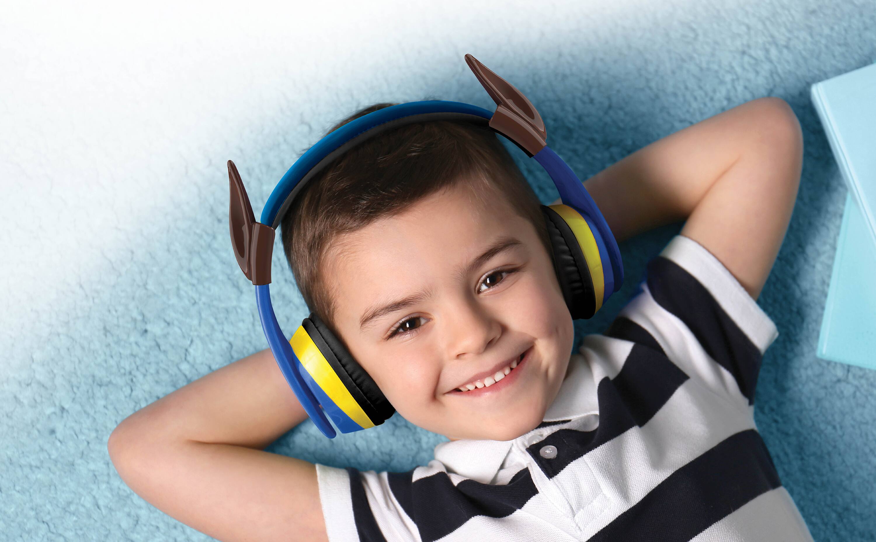 Angle. eKids - eKids Paw Patrol Chase Bluetooth Headphones for Kids, Wireless Headphones for School, Home, or Travel - Multicolor.