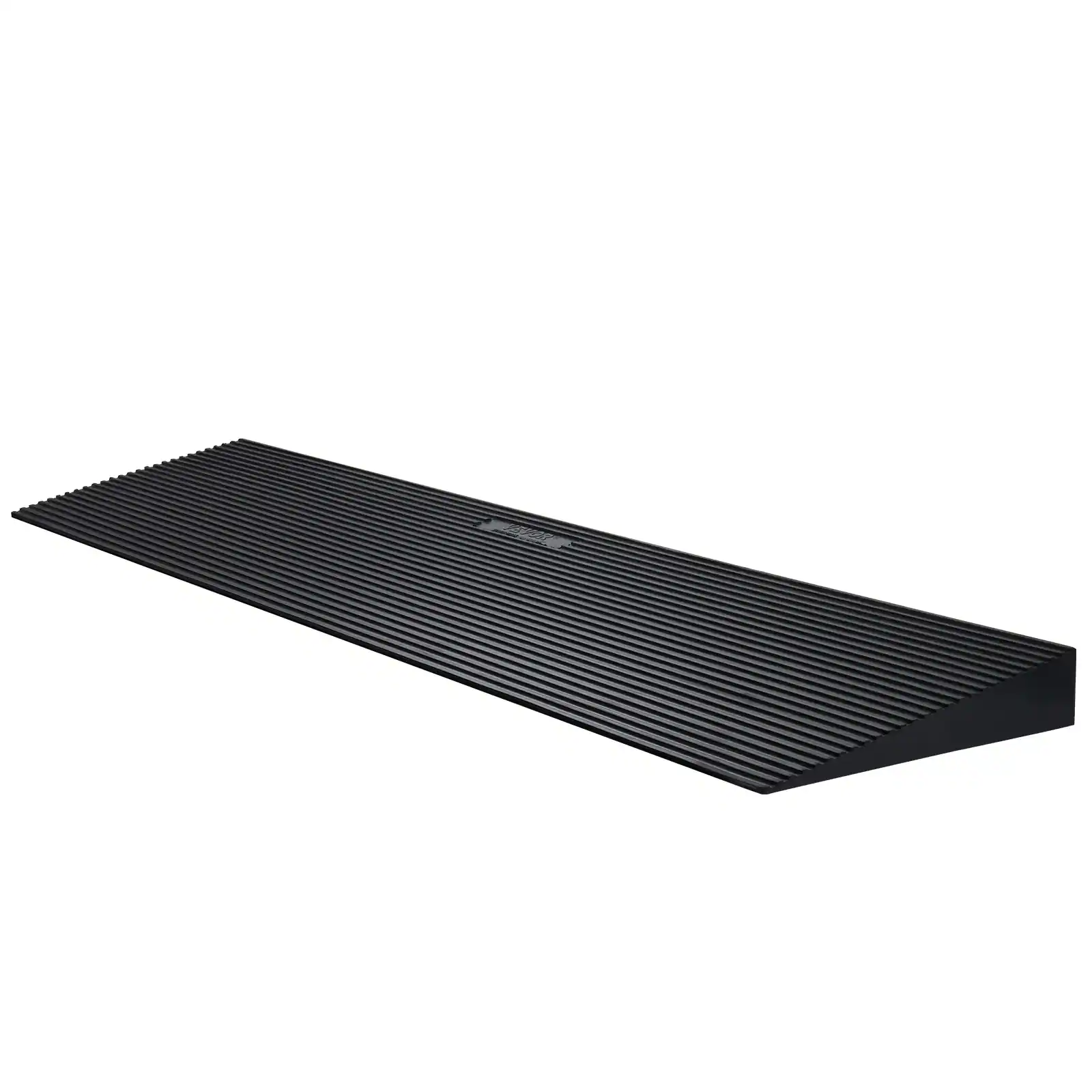 Alt View 5. VEVOR - 1.2" Rise Cuttable Threshold Ramp for Sweeping Robot,35.4"Wide Natural Rubber Wheelchair Ramp,Non-Slip Solid Rubber Ramp - Black.
