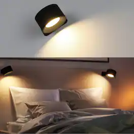 Oumilen - 2 Pack Rechargeable Magnetic LED Wall Sconce – Black Remote Control RGB Wall Light