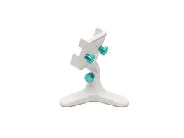 WeatherTech - DeskFone Two View | Rotatable & Adjustable Universal Desktop Cell Phone Holder – White Body – Turquoise Metal Knobs - White/Turquoise Metal