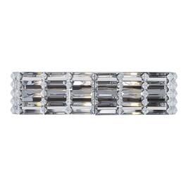 Jonathan Y - Evelyn Crystal Rectangle 24.25" 3-Light Iron/Crystal Glam Modern LED Vanity Light - Chrome