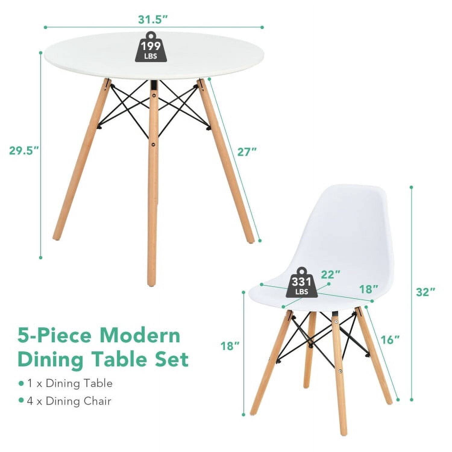 31.5" 199 LBS 29.5" 27" 22" 331 LBS 18" 32" 5-Piece Modern Dining Table Set 1 x Dining Table 4 x Dining Chair