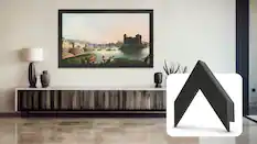 Front. Deco TV Frames - 65" Slim Bezel for Samsung The Frame TV - Museum Espresso.