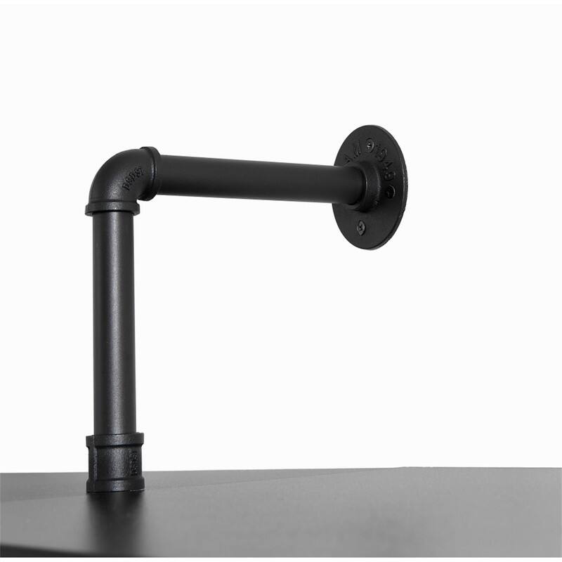 Alt View 4. ALEXOUN - Industrial Pipe Clothing Rack - 118" Reversible Heavy Duty Garment Rack with Shelves, Walk-in Closet System, Black,3pcs - Black.