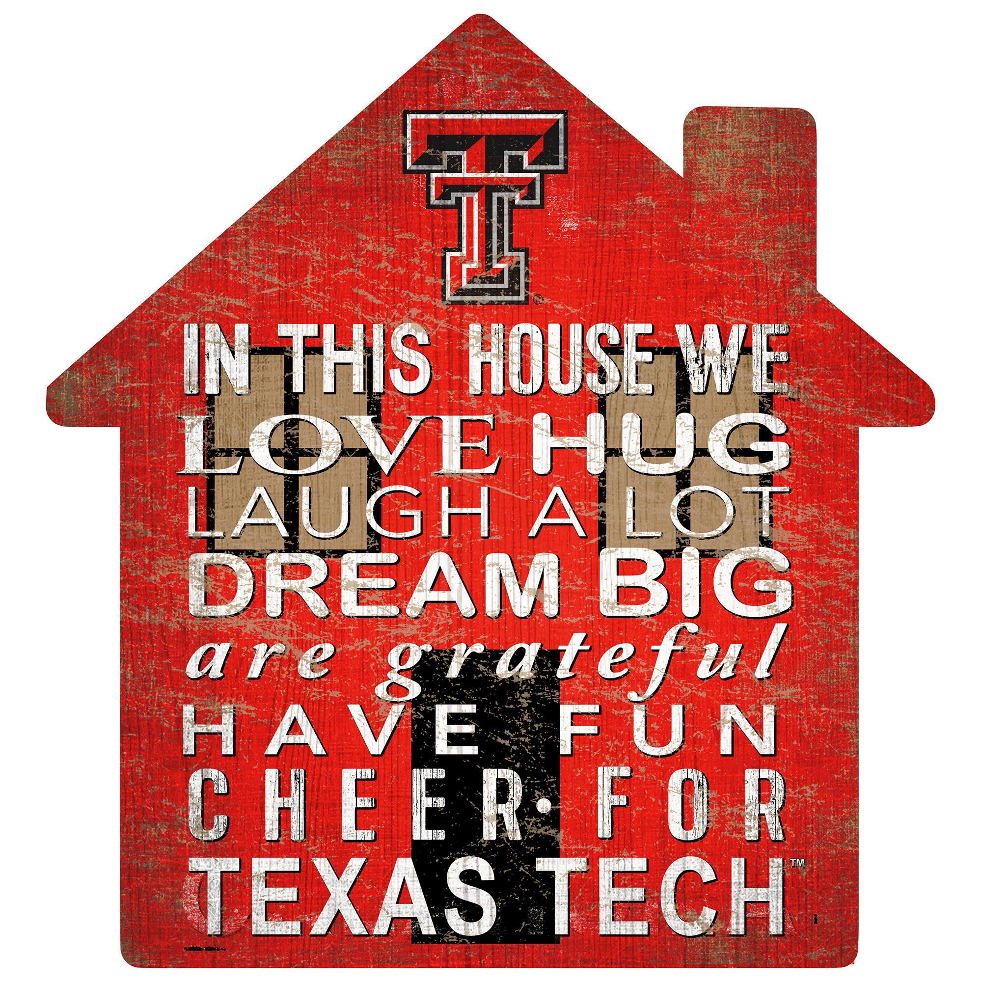 Texas Tech Red Raiders 12'' Team House Sign