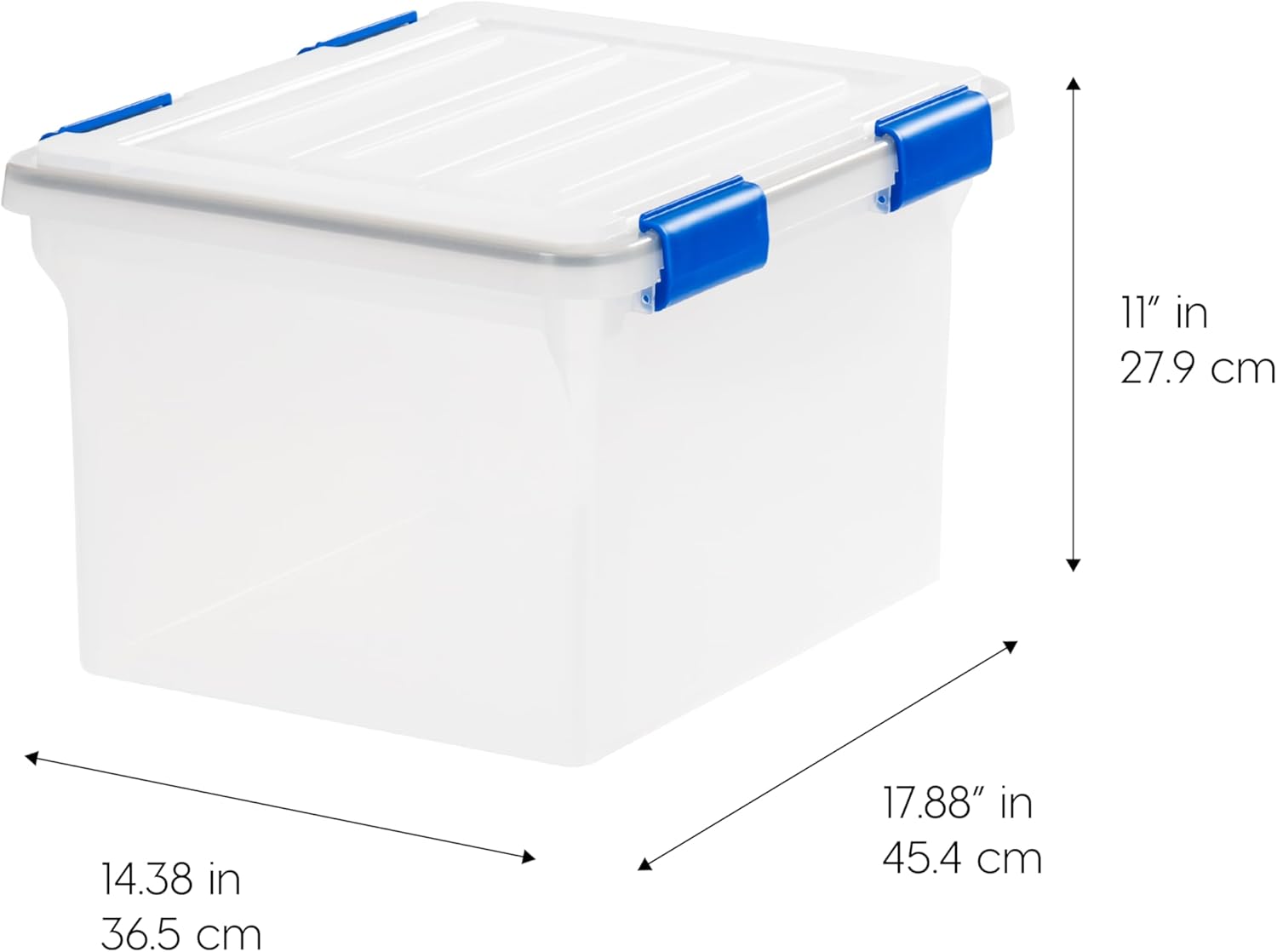 11" in 27.9 cm  
14.38 in 36.5 cm  
17.88" in 45.4 cm