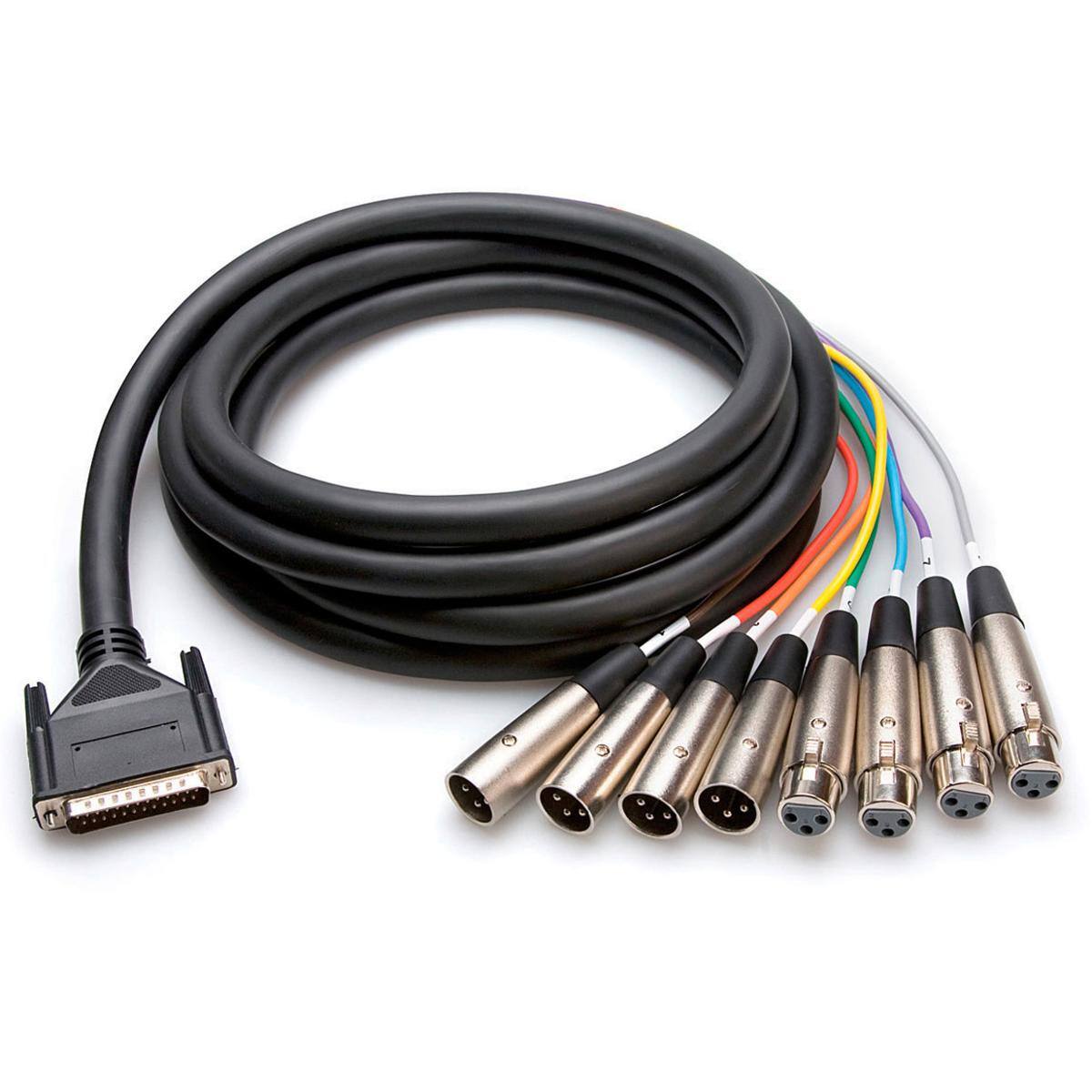Front. Hosa Technology - Hosa Technology AES/EBU Snake DB25 to 4x XLR3M and 4x XLR3F Cable, 16.4'/5m.