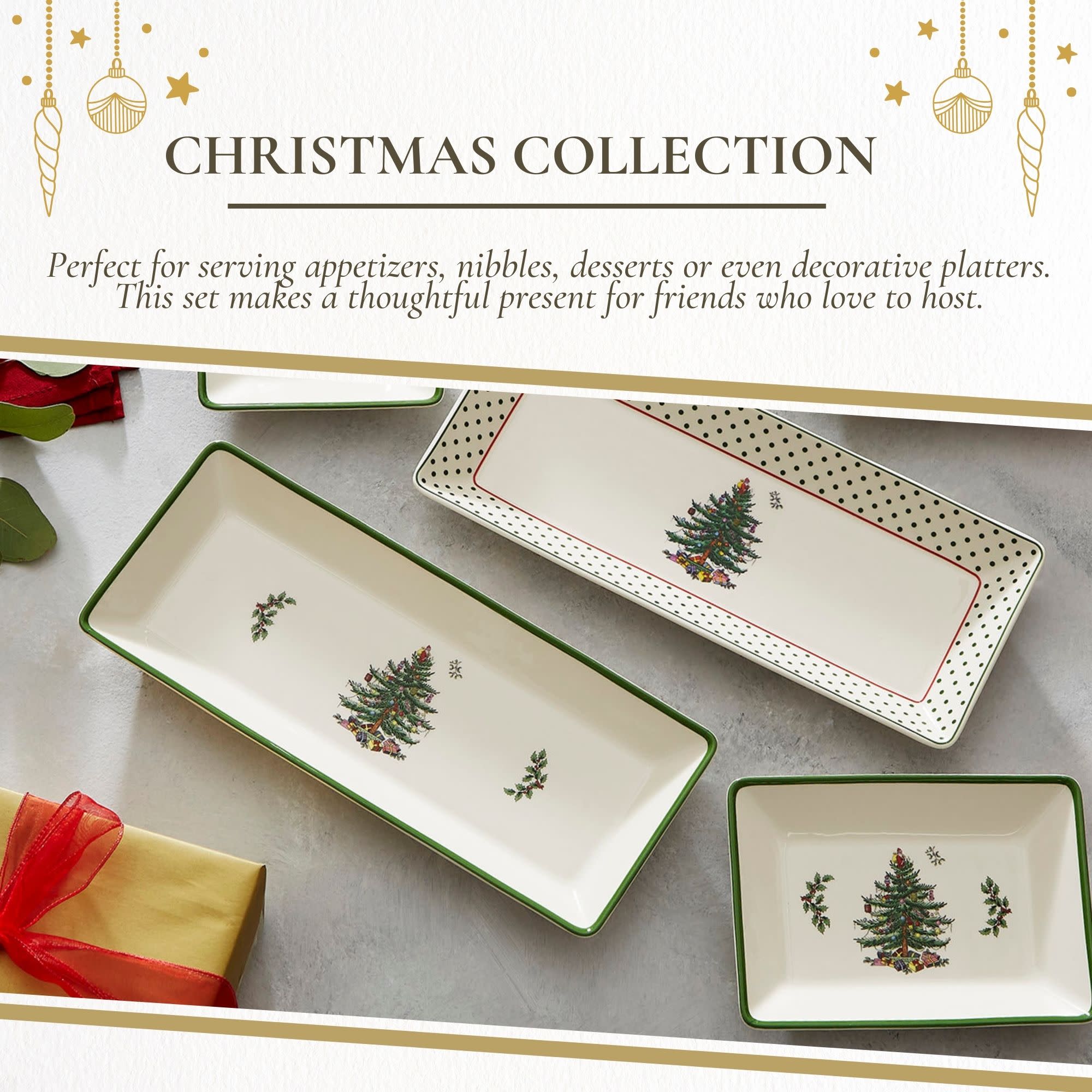 CHRISTMAS COLLECTION

Perfect for serving appetizers, nibbles, desserts or even decorative platters. This set makes a thoughtful present for friends who love to host.